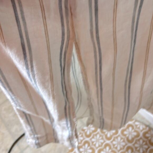 NWT Madewell Linen Cotton Princess-Seamed Midi Dress in Desert Dune Stripe - Picture 12 of 15